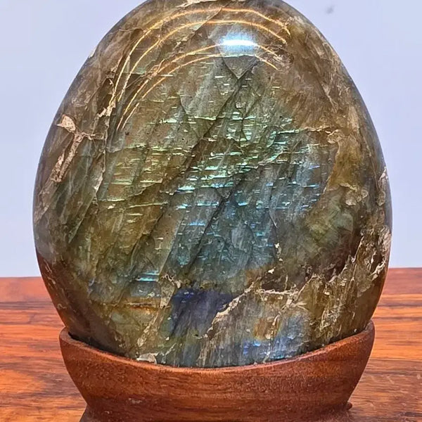 [BUNJANG] Labradorite Mineral Stone with Stand / 26091021 좋은 기운을 내뿜는 컬러가 영롱한 레브라도라이트 광물 수석 팝니다