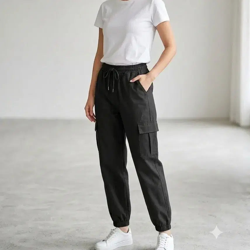 [BUNJANG] Cotton Cargo Jogger Pants / 면카고바지