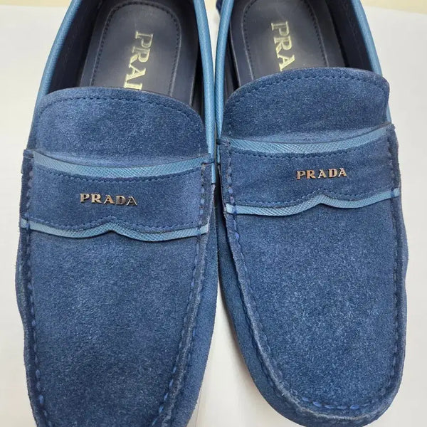[BUNJANG] Prada Blue Suede Loafers / 프라다 로퍼 블루 스웨이드 신발