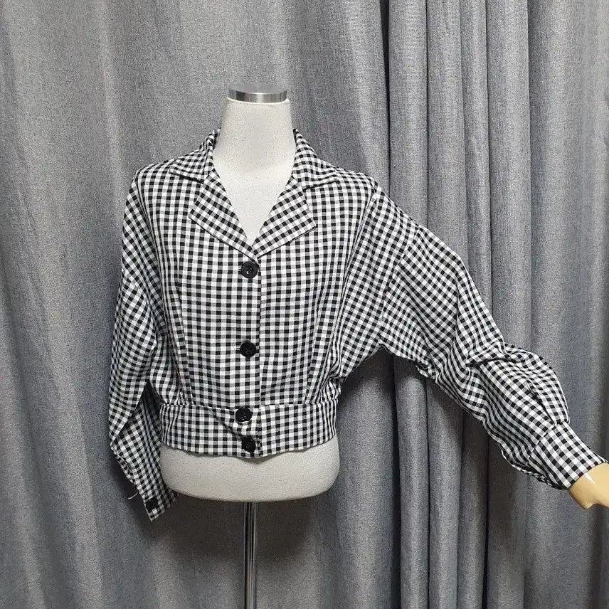 [BUNJANG] Check Pattern Premium Blouse / 체크 고급 블라우스