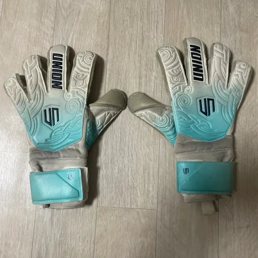 [BUNJANG] Union Goalkeeper Gloves Mint Cloud Pattern / 유니온 골키퍼 장갑 민트색
