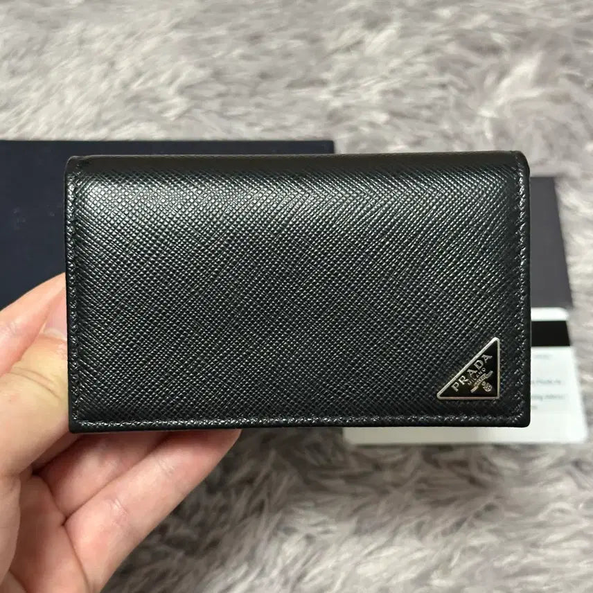 [BUNJANG] Prada Saffiano Triangle Logo Card Holder Black / [풀구성] 프라다 사피아노 삼각로고 카드지갑 블랙
