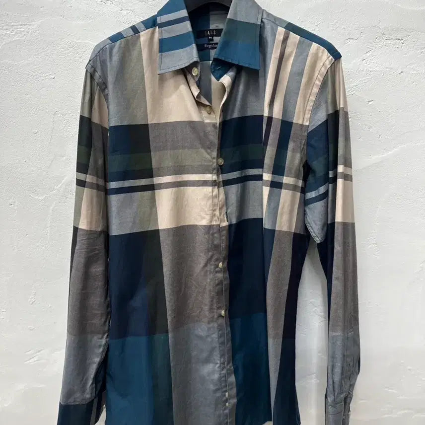 [BUNJANG] DAKS Men's Long-Sleeve Shirt Multicolor Pattern Size 95 / [상태최상] 닥스(DAKS) 상의 남성 셔츠 다색혼합패턴 긴팔 95