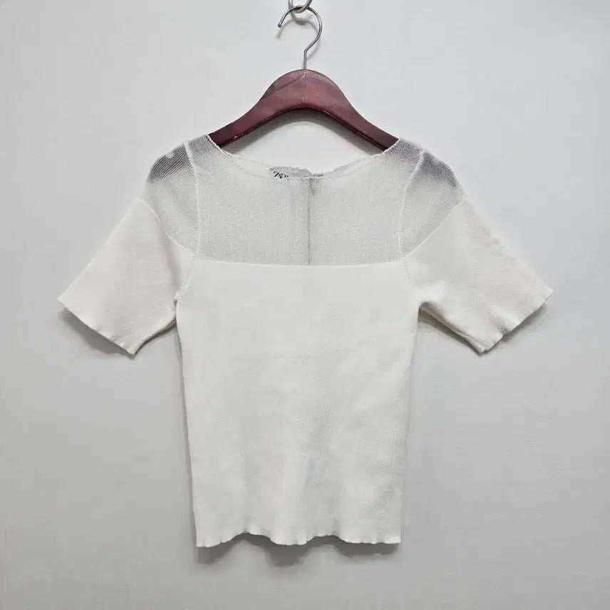 [BUNJANG] Zara Sheer Knit Short Sleeve Top / 자라  시스루 니트 반팔