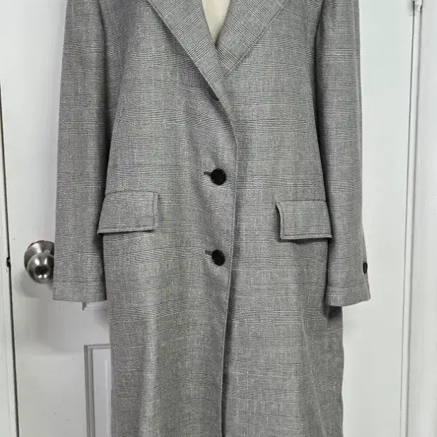 [BUNJANG] System Glen Check Long Coat / 한섬 시스템 글렌체크 롱코트