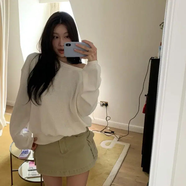 [BUNJANG] LILICOTS Lily Waffle Sweatshirt / 새상품:바배 릴리코츠 릴리 와플 맨투맨 아이