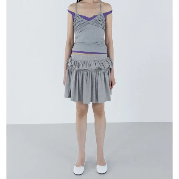 [BUNJANG] Seric Shirring Skirt Gray / 세릭 셔링 스커트  Fluid Shirring Skirt _ Gray 2size