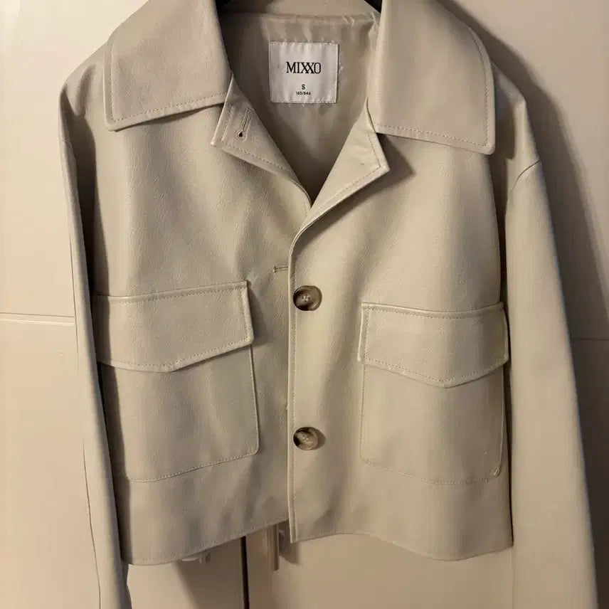 [BUNJANG] MISOO Women's Leather Jacket Beige S / 미쏘 여성 가죽 자켓 베이지 s