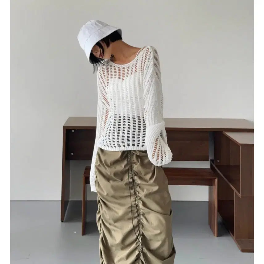 [BUNJANG] Sheer Mesh Knit / 시스루 그물 니트