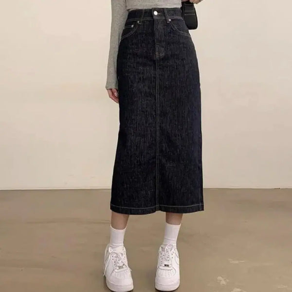 [BUNJANG] Denim Long Skirt / 데님 롱스커트