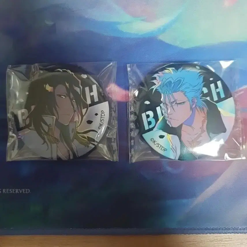 [BUNJANG] Bleach Byakuya & Grimmjow Can Badges Set (2 Pieces) / 블리치 캔뱃지 뱌쿠야, 그림죠 2개 세트