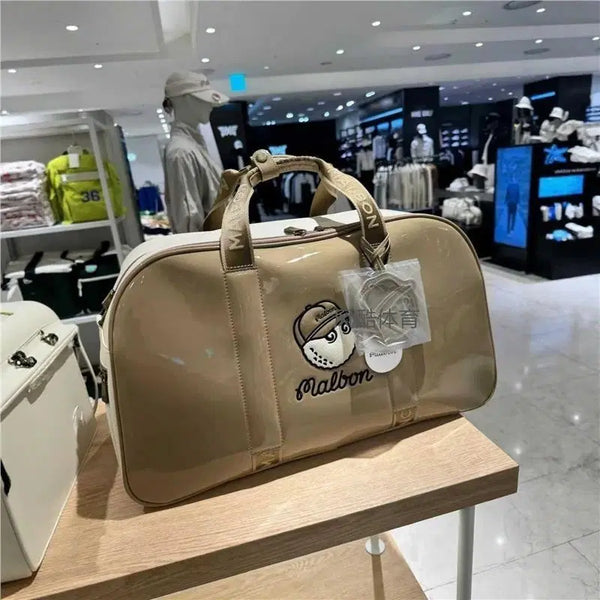 [BUNJANG] Malbon Golf Boston Bag Beige / 말본 골프 보스턴백 베이지