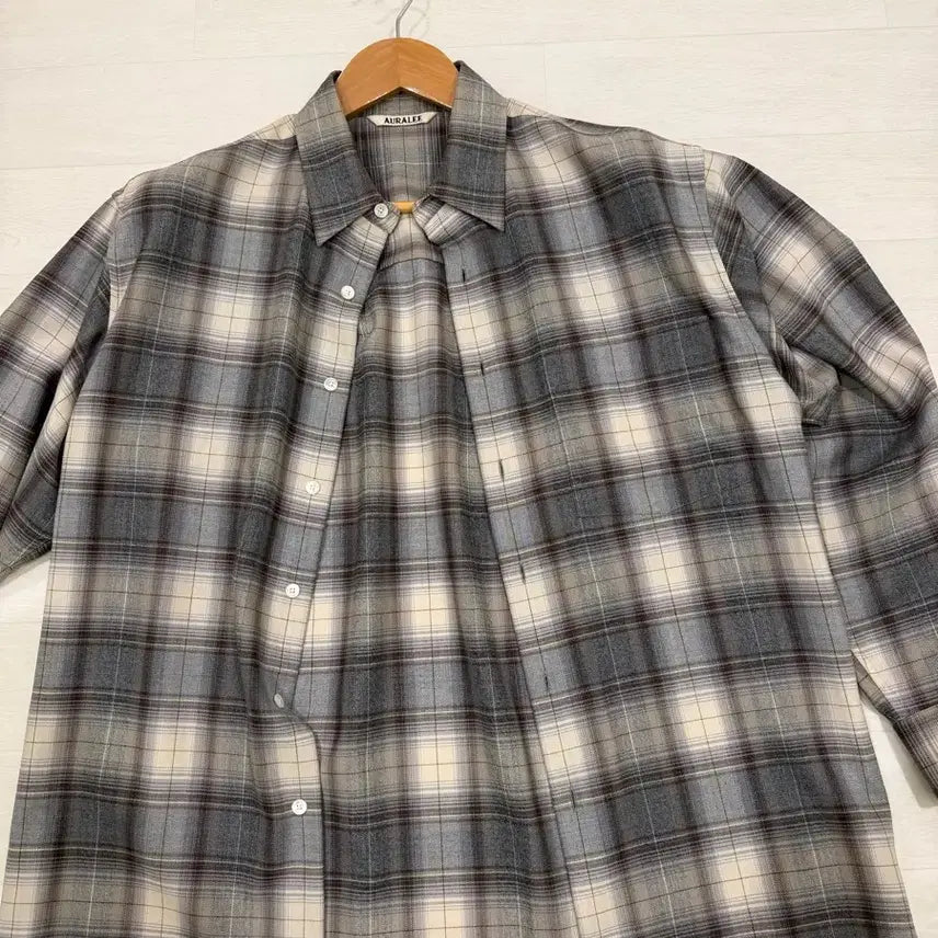 [BUNJANG] ORRERY 22AW Check Shirt Size 3 / 오라리 22aw 체크 셔츠 브라운 3사이즈