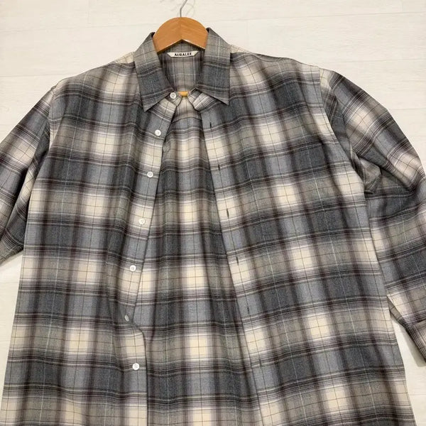 [BUNJANG] ORRERY 22AW Check Shirt Size 3 / 오라리 22aw 체크 셔츠 브라운 3사이즈