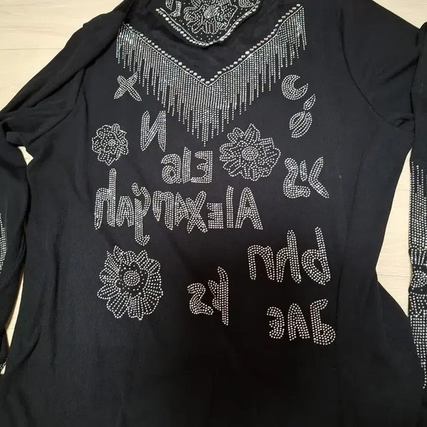 [BUNJANG] Black Cubic Embellished Dancewear / 블랙 큐빅 장식 댄스복