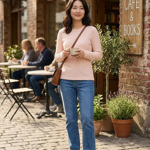 [BUNJANG] 100% Wool Long Sleeve T-Shirt Pink / 100% 울 롱슬리브 핑크