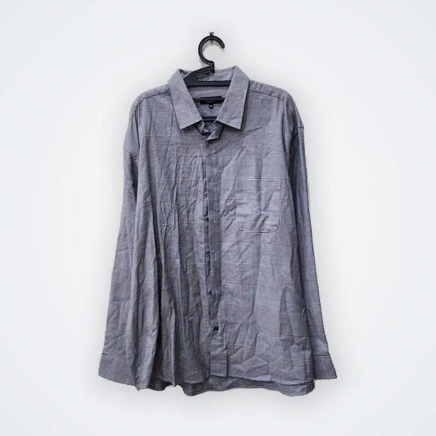[BUNJANG] Musinsa Standard Check Pattern Shirt Grey 2XL / [2XL] 무신사 스탠다드 체크 패턴 셔츠 그레이