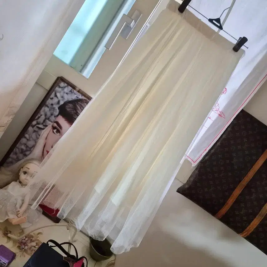 [BUNJANG] Ivory Lace Long Skirt / 레이스치마        롱치마      아이보리치마