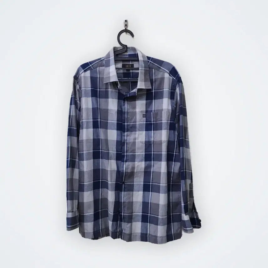 [BUNJANG] Daks Check Pattern Shirt Blue 105 / [105] 닥스 체크 패턴 셔츠 블루