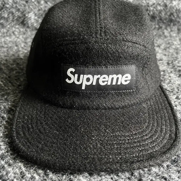 [BUNJANG] Supreme x Harris Tweed Wool Camp Cap Black / 정품 슈프림 x 해리스 트위드 울 캠프캡 판매합니다.