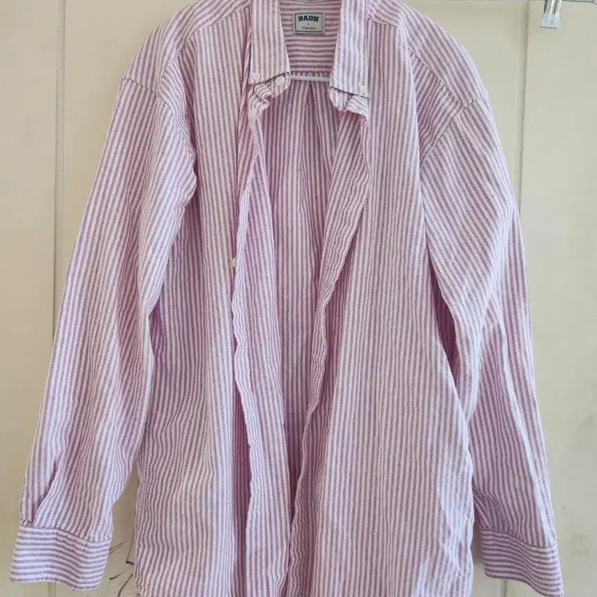 [BUNJANG] Stripe Shirt Pink / 스트라이프 셔츠 핑크