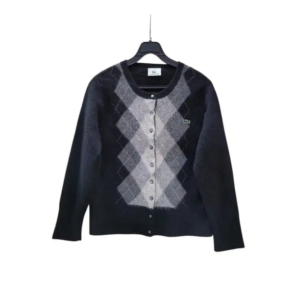 [BUNJANG] Lacoste Argyle Pattern 100% Cashmere Cardigan / 아가일 패턴 캐시미어100퍼 66사이즈 이쁜 가디건
