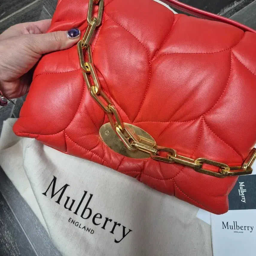 [BUNJANG] Mulberry Softy Leather Chain Shoulder Bag Red / 멀버리 소프티 가죽 체인 숄더백 레드
