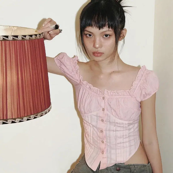 [BUNJANG] Please Follow Cindy Top Pink / 플리즈노팔로우 신디탑 핑크