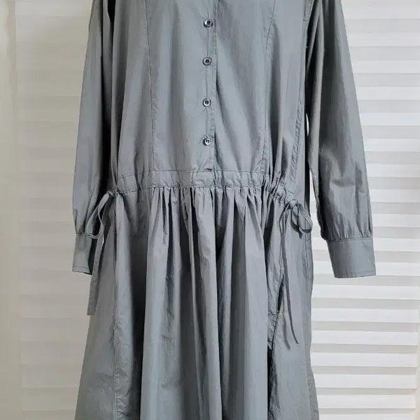[BUNJANG] Shirring Long Dress Light Khaki / 셔링 롱 원피스 연한 카키