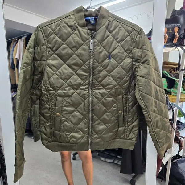 [BUNJANG] Polo Ralph Lauren Quilted Jacket Khaki M / 폴로 랄프로렌 퀼팅 자켓 카키m(10~12)