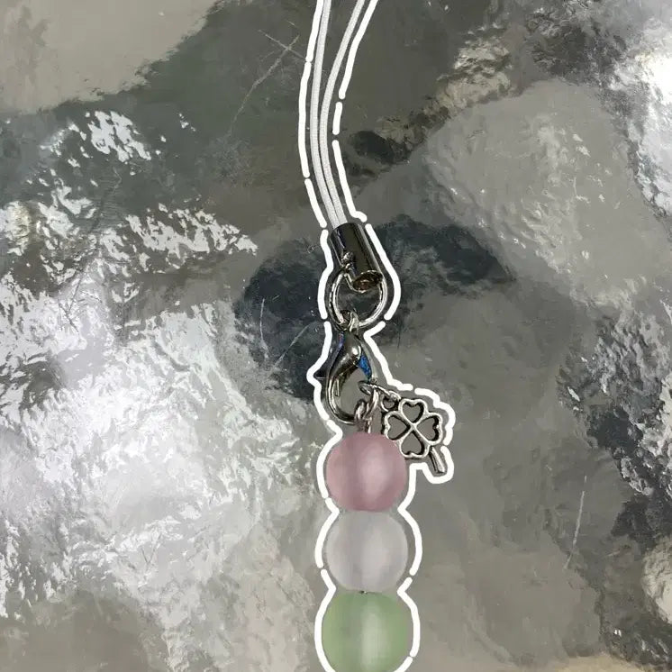 [BUNJANG] Clover Dango Keychain with Phone Strap / 클로버 당고 키링(핸드폰 줄 고리)