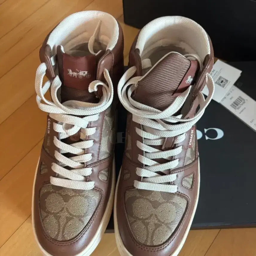 [BUNJANG] Coach Walker Brown Logo Pattern Shoes / 코치 워커 260