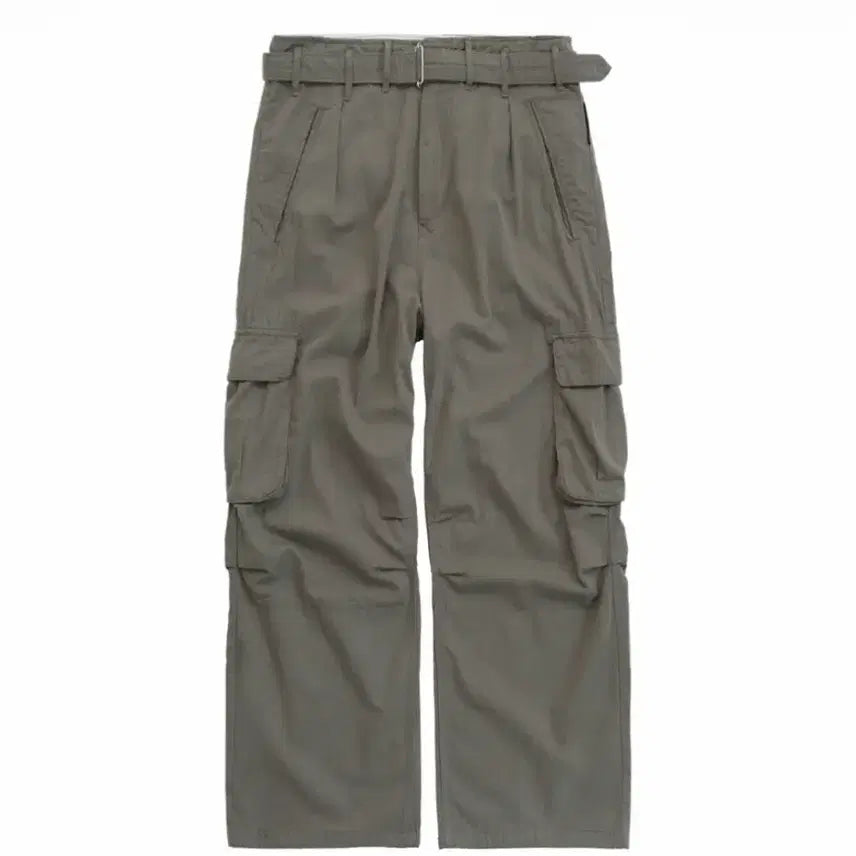 [BUNJANG] Poleretu Belted Cargo Pants Olive Grey / [2] 폴리테루 벨티드 카고 팬츠 1.2v 올리브 그레이