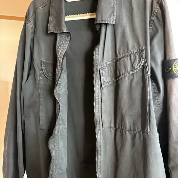 [BUNJANG] Stone Island Old Effect Shirt Black L / 스톤아일랜드 올드 이펙트 셔츠