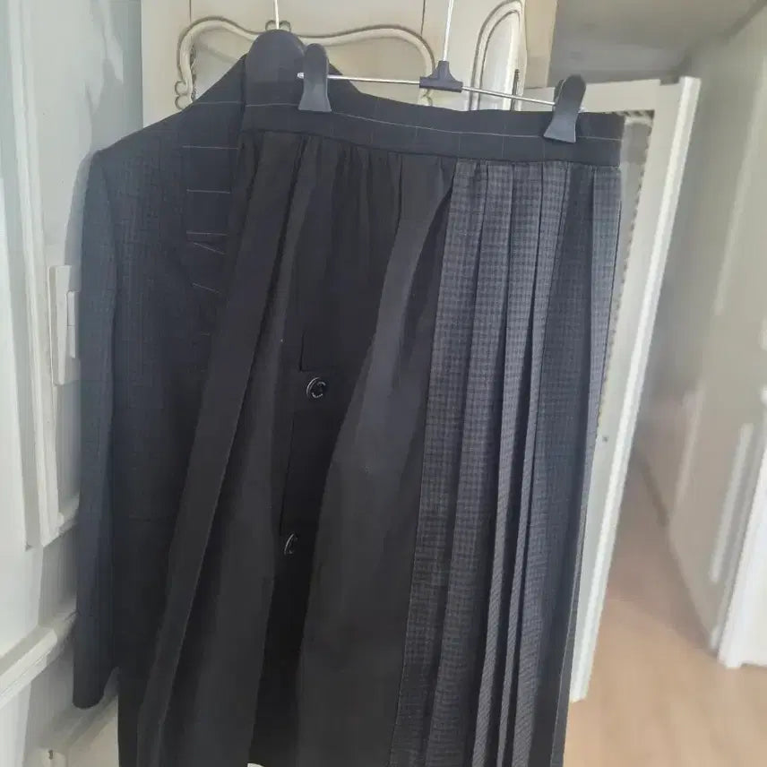 [BUNJANG] Lucky Chouette Check Pattern Jacket + Skirt Set / 럭키슈에트 체크 패턴 자켓 + 스커트