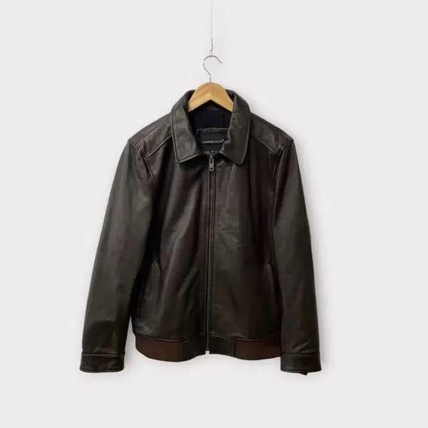 [BUNJANG] Copersion Dark Brown Leather Zip-Up Jacket L / COPERSIAN  다크 브라운 가죽 집업 자켓 L