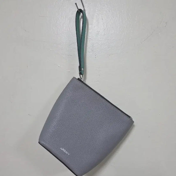 [BUNJANG] YANY Leather Pouch Bag Grey / YANY 가죽 파우치 백 그레이.260908