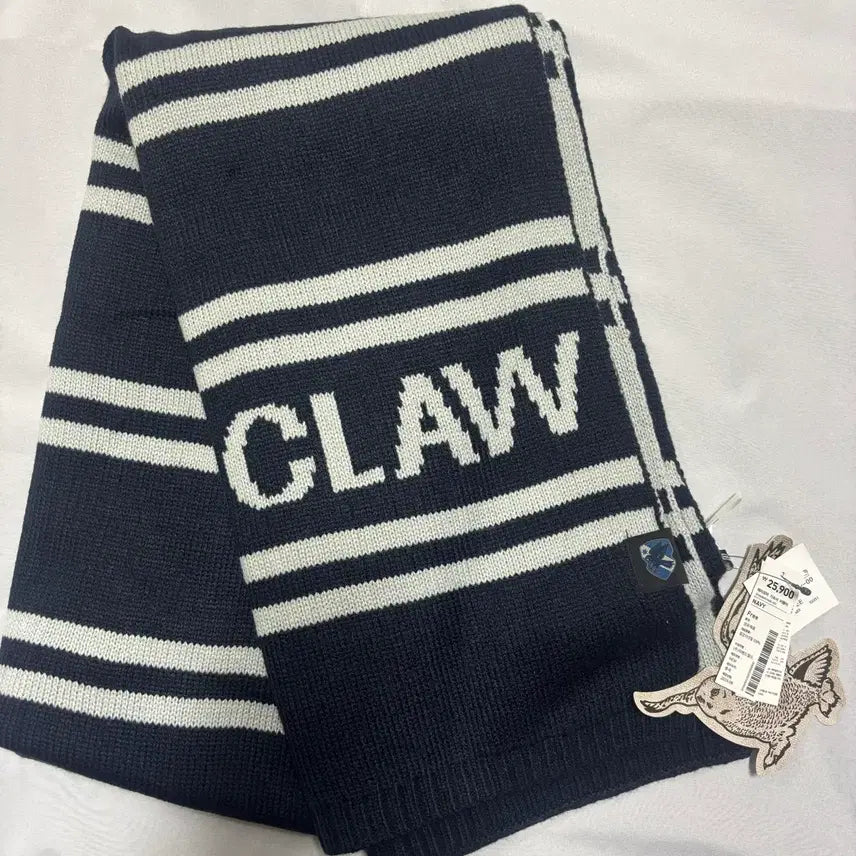 [BUNJANG] CLAW Striped Knit Muffler Navy / 새 상품)) CLAW 스트라이프 니트 머플러 네이비