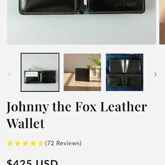[BUNJANG] Ashland 100% Horween Shell Cordovan Johnny the Fox Wallet Black / Ashland 100% 코도반 반지갑 블랙