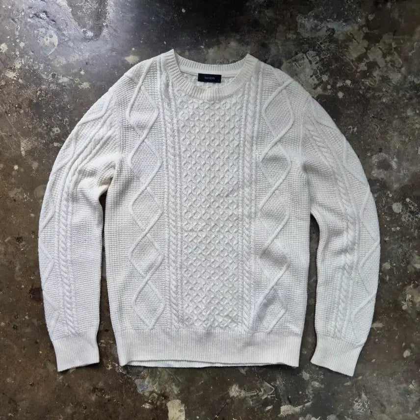 [BUNJANG] Hazzys Cable Knit Sweater / 95) 헤지스 케이블 니트 스웨터