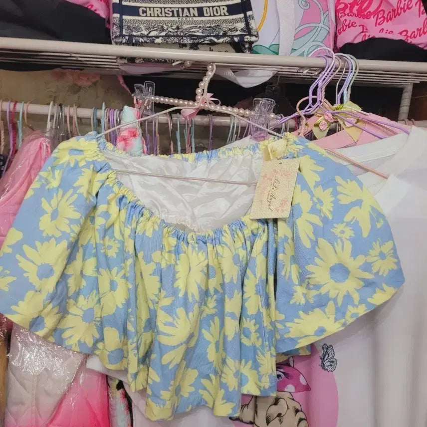 [BUNJANG] Imported Off-Shoulder Crop Top Skirt Set / 수입오프숄더 크롭 탑 스커트
