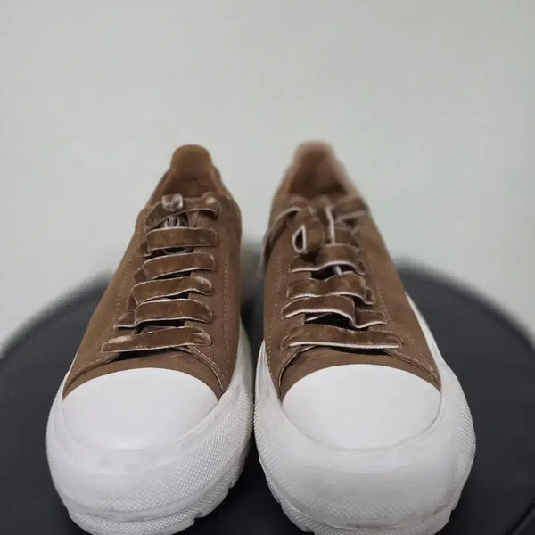 [BUNJANG] Vera Wang Brown Suede Platform Sneakers / 베라왕 브라운 스웨이드 통굽 스니커즈.260908