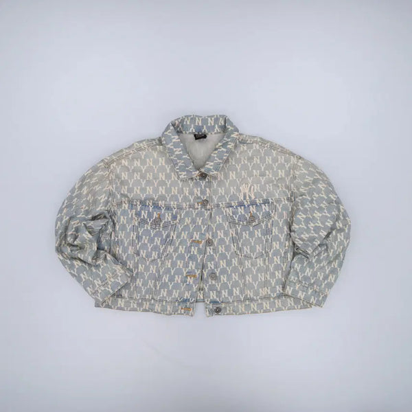 [BUNJANG] MLB Monogram Crop Denim Jacket / XS MLB 여성 모노그램 크롭 데님자켓 0911H