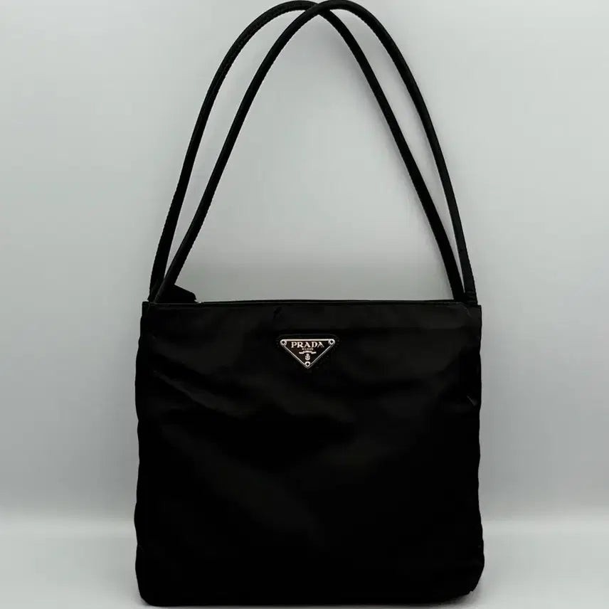 [BUNJANG] Prada Triangle Logo Pocono Nylon Shoulder Bag Tote Black / [정품] 프라다 삼각 로고 포코노 나일론 숄더백 토트백 블랙