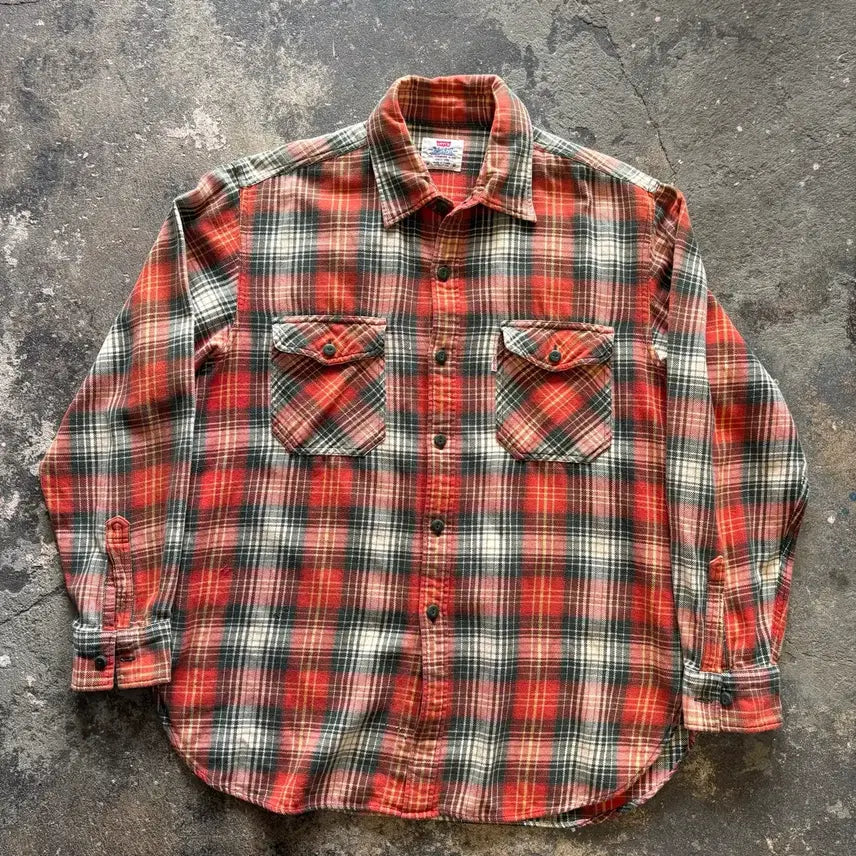 [BUNJANG] Levi's Red Plaid Flannel Shirt / 리바이스 체크 플란넬 셔츠