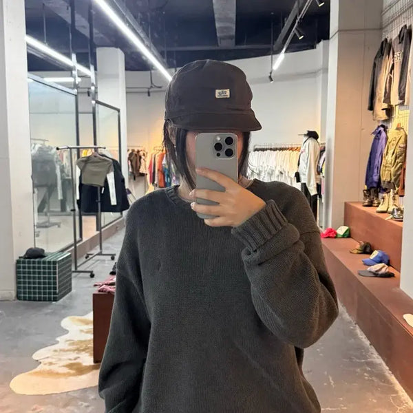[BUNJANG] TRF Union Made Label Point Vintage Engineer Cap / TRF 유니온 메이드 라벨 포인트 빈티지 엔지니어 캡 H3431