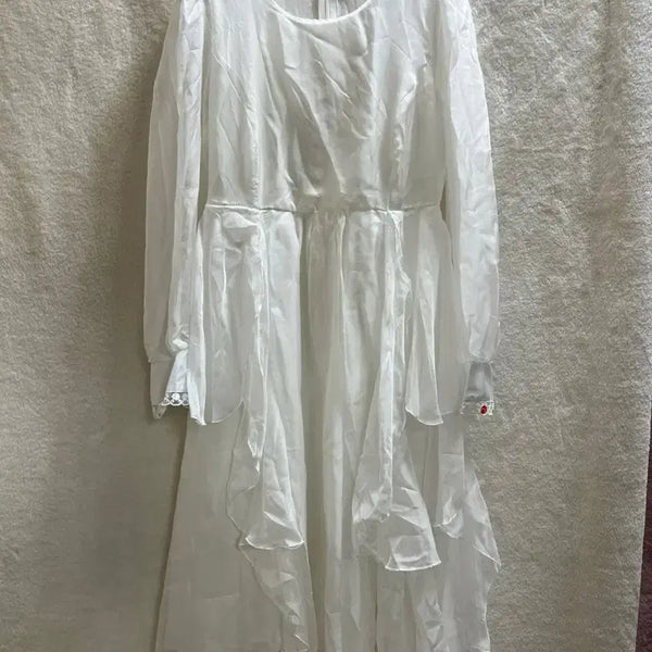 [BUNJANG] Chiffon Ruffle Tiered Long Dress / 셀프웨딩 쉬폰 프릴 캉캉 롱 원피스