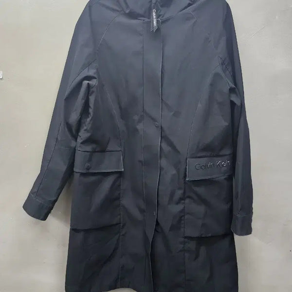 [BUNJANG] Calvin Klein Black Hooded Raincoat / 캘빈클라인 블랙 후드 레인코트