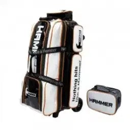 [BUNJANG] Hammer 3-Ball Roller Bag + Accessory Bag Orange/Black / 볼링가방[새제품] 햄머 3볼롤러백+악세백 오렌지블랙