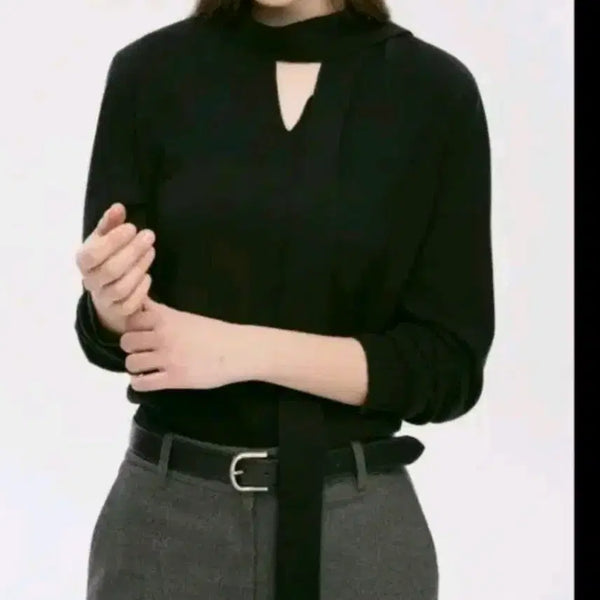 [BUNJANG] TIME Cashmere V-Neck Knit Top Black / 타임 캐시미어 브이넥 니트 탑 블랙
